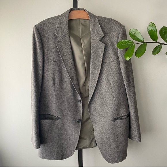 50s 60s Vintage Dallas Western Wool Sports Coat Blazer Suit Jacket Cowboy 44R - Picture 11 of 12